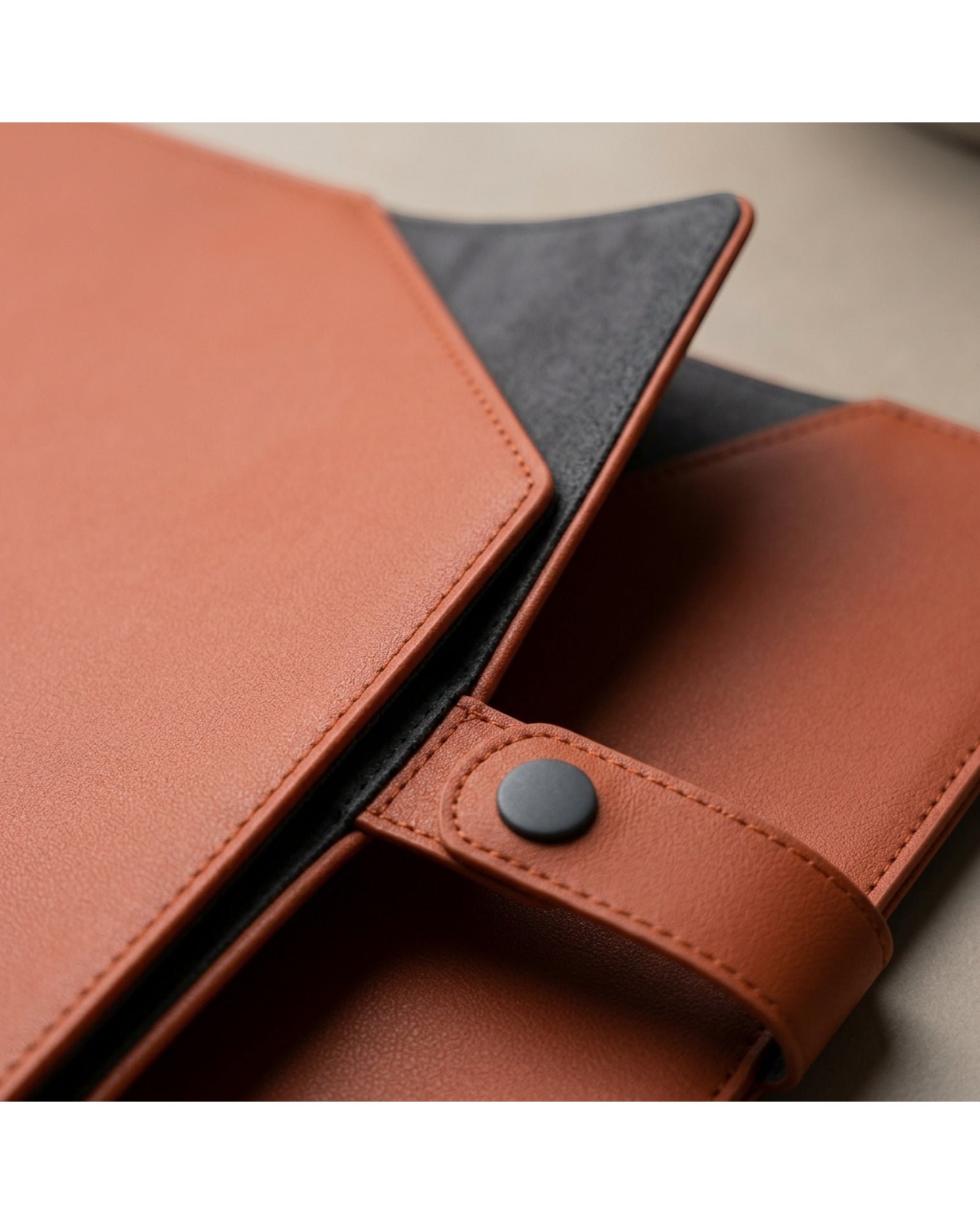 Yfbdr Three-Panel Folding Travel Mouse Pad with Snap Strap 330 x 240 mm Terracotta - Detail view